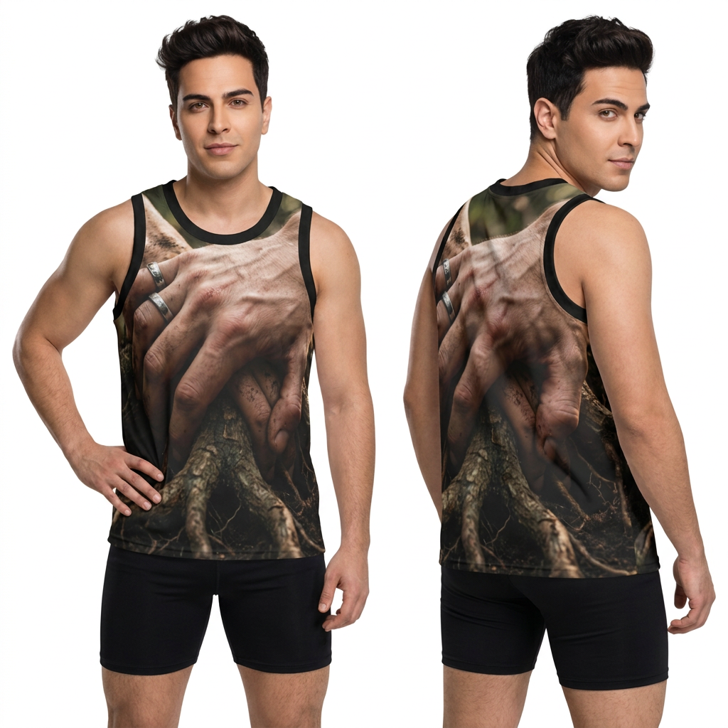 Men's Basketball Jersey with Forest Root Art