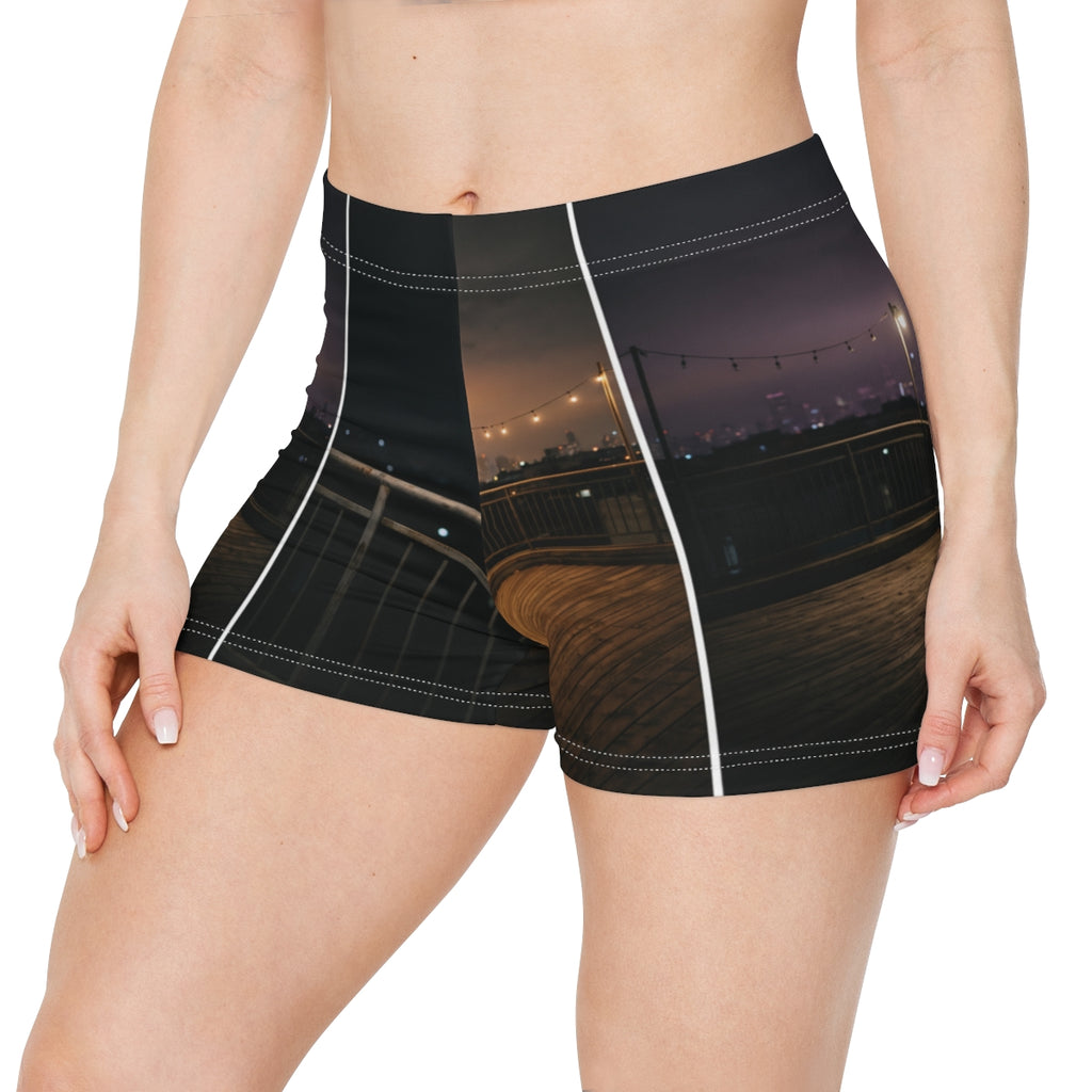 Women's Shorts with City Skyline Art