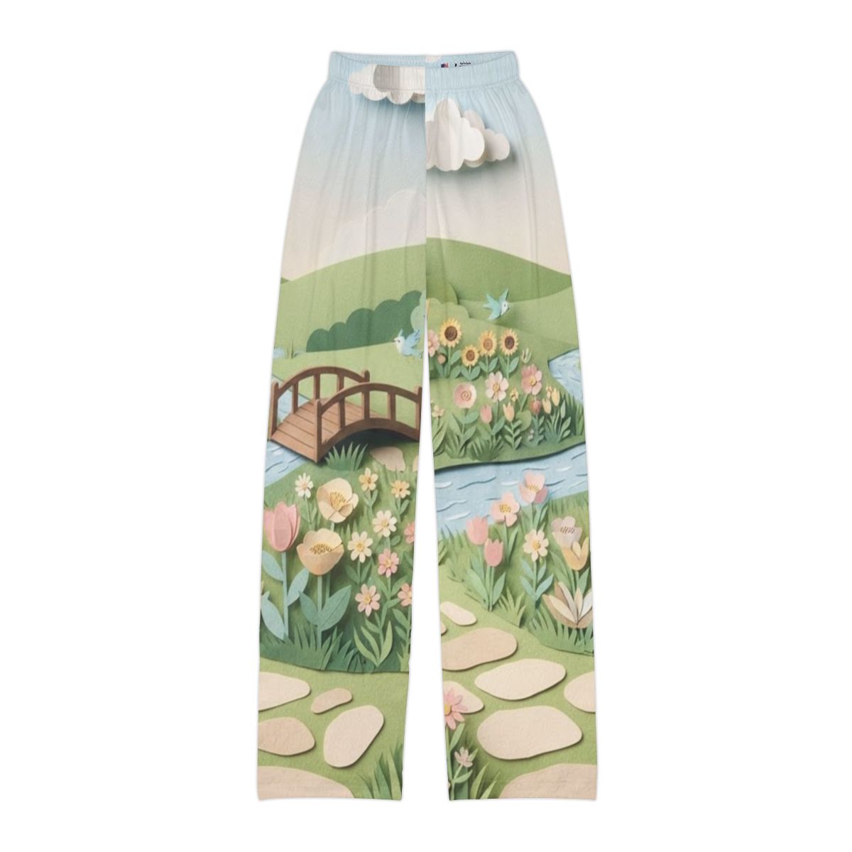 Kids Lounge Pants - Sunny Paper Meadow | Echovira Gallery