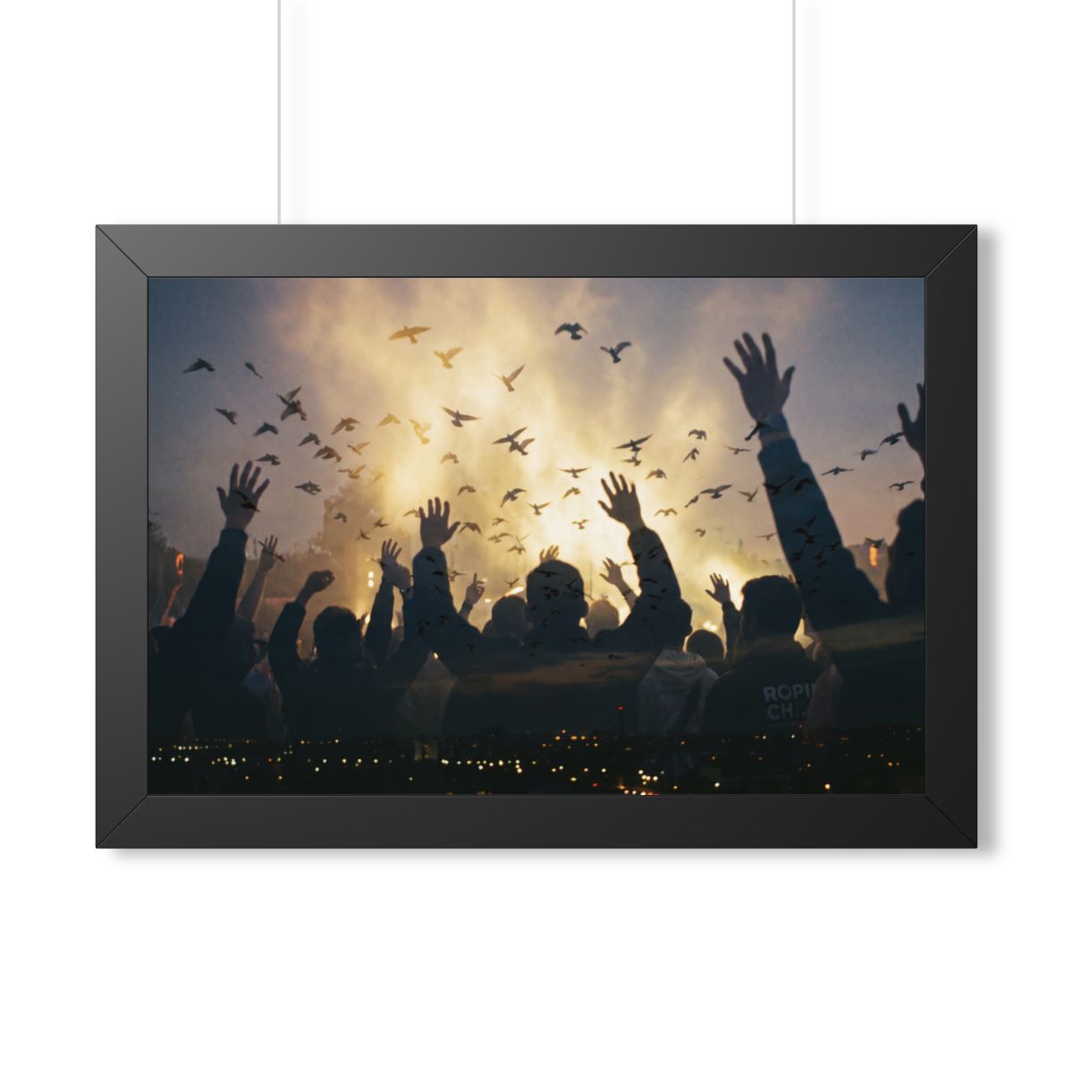 Framed Horizontal Poster - Euphoric Solstice Silhouette Art...