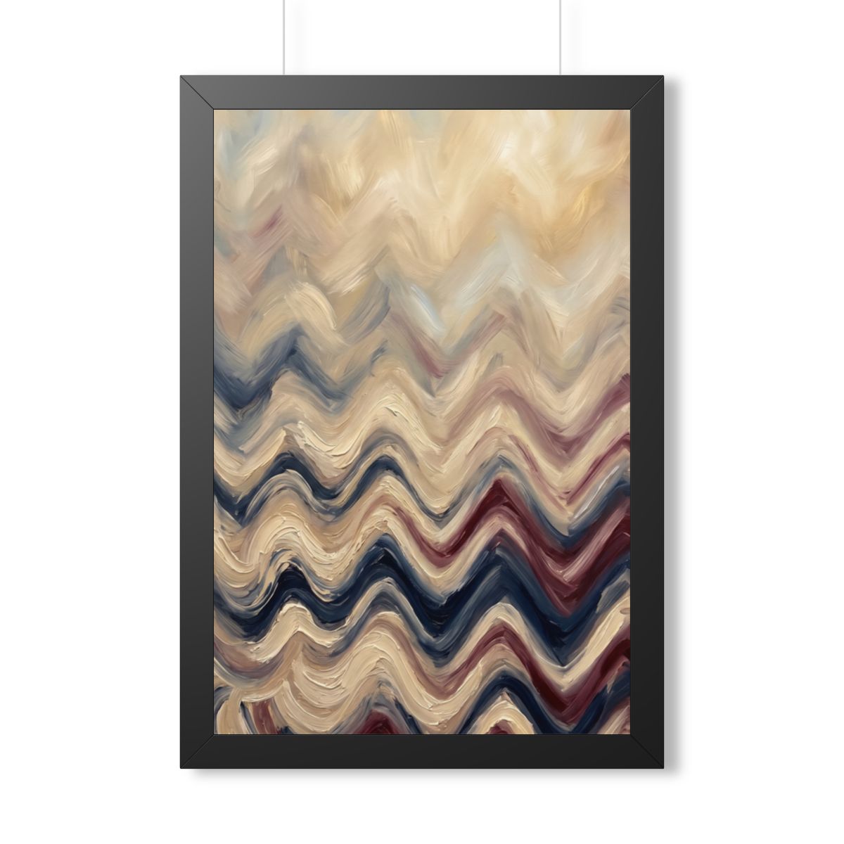 Framed Vertical Poster - Earth Chevron Wave — Black (11×14...