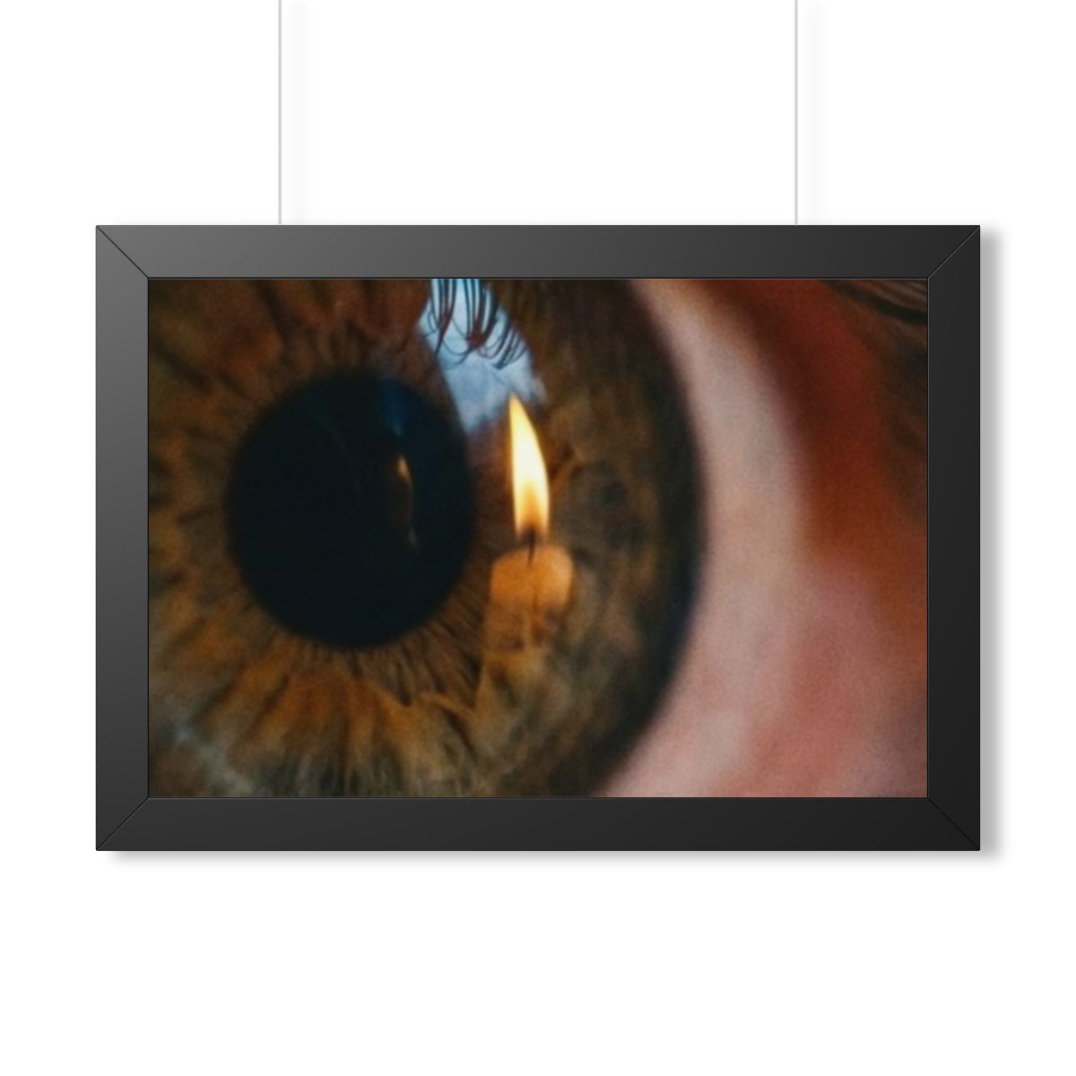 Framed Horizontal Poster - Amber Iris Reflection Fine Art......