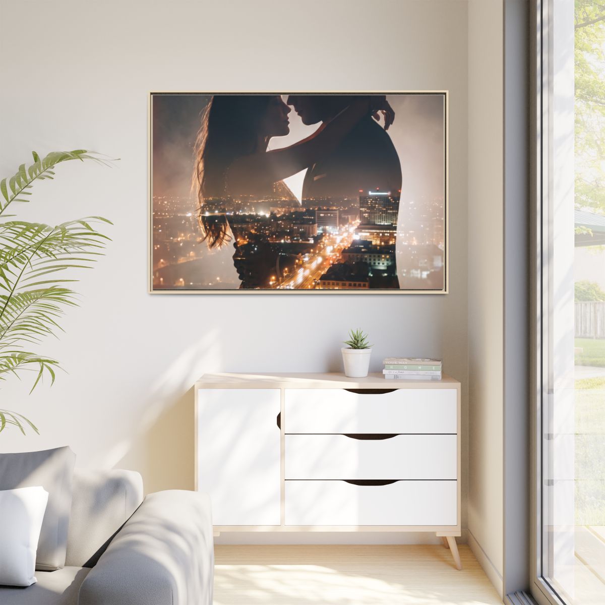 Framed Matte Canvas - Metropolitan Lovers Glow (10×8, 12×9...