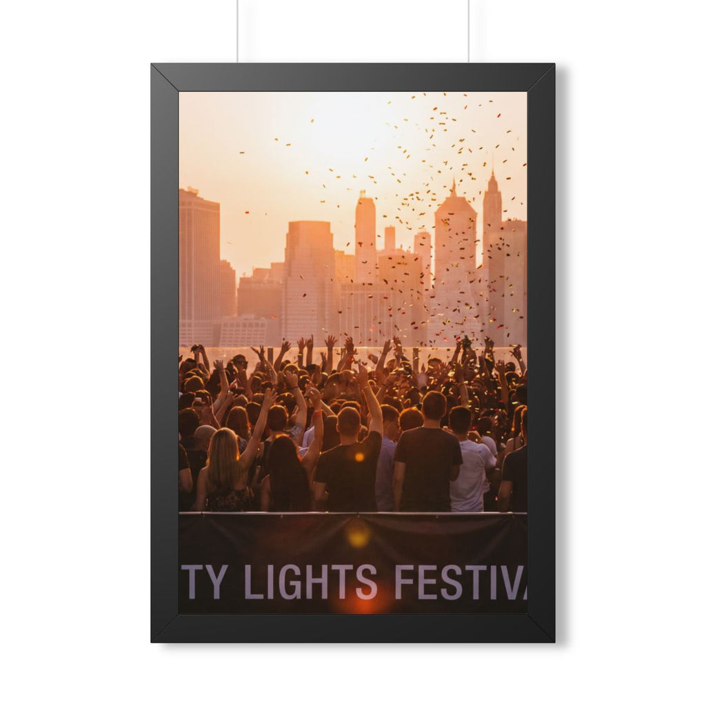Framed Vertical Poster - City Lights (11×14, 12×16, 16×16......