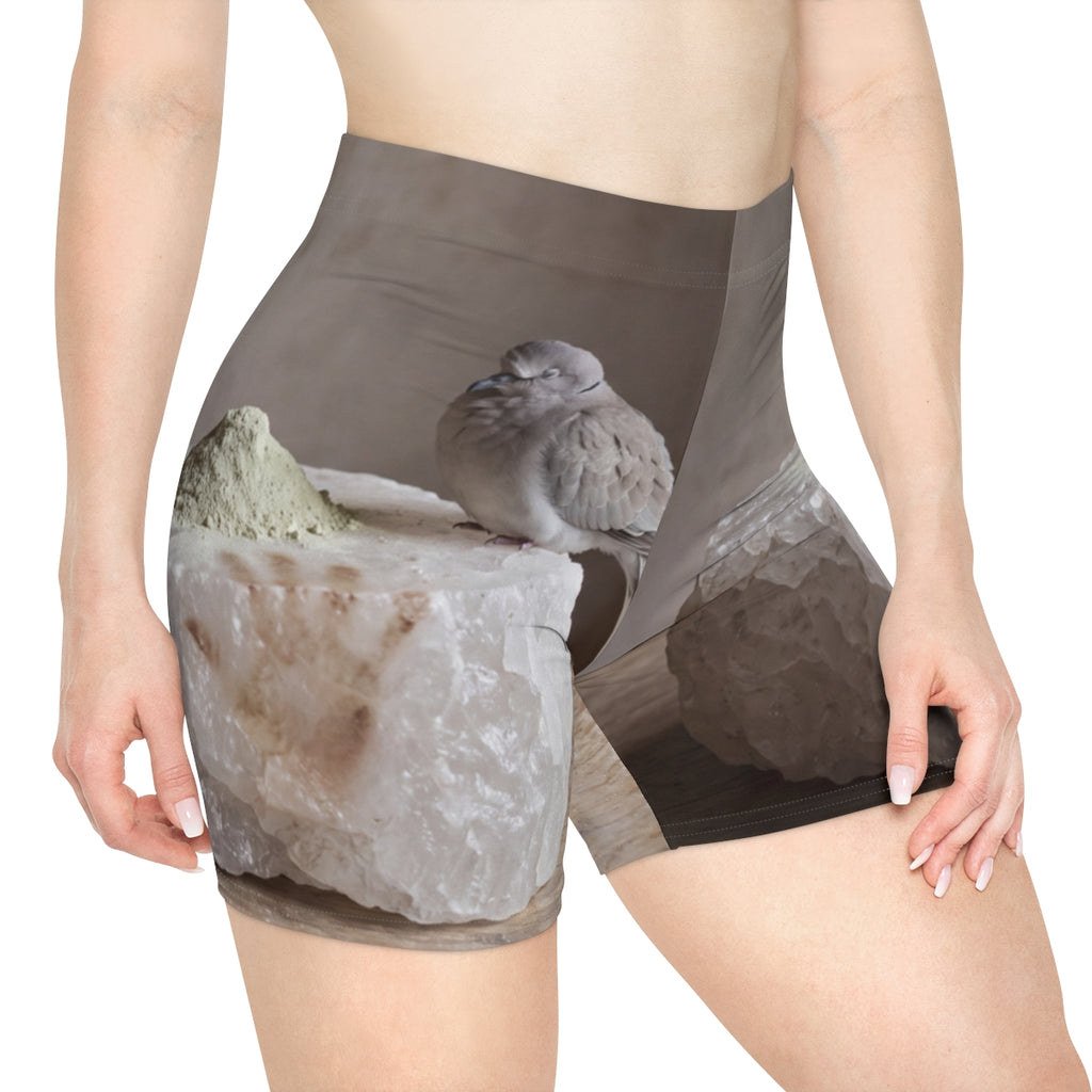 Women's Biker Shorts - Peaceful Dove | Echovira Gallery