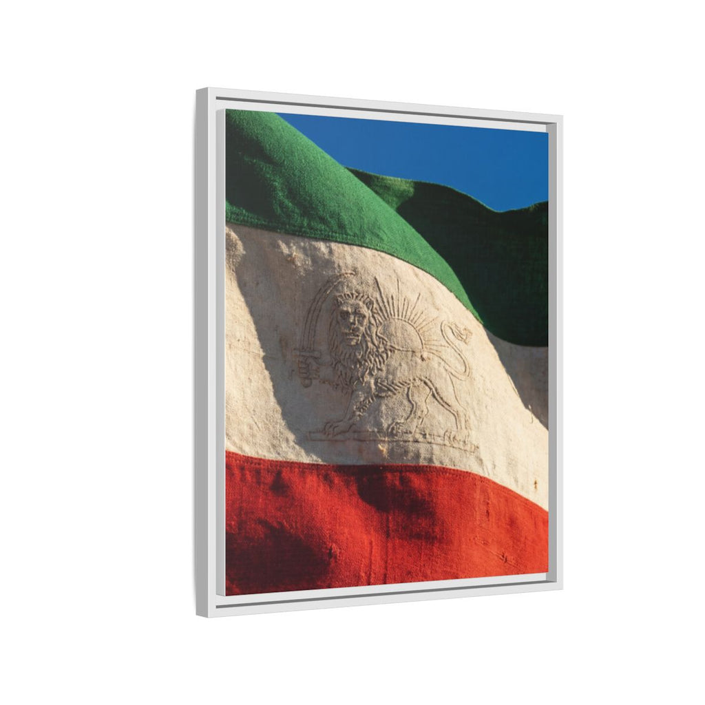 Framed Canvas Art - Distressed Flag — White / 1.25"