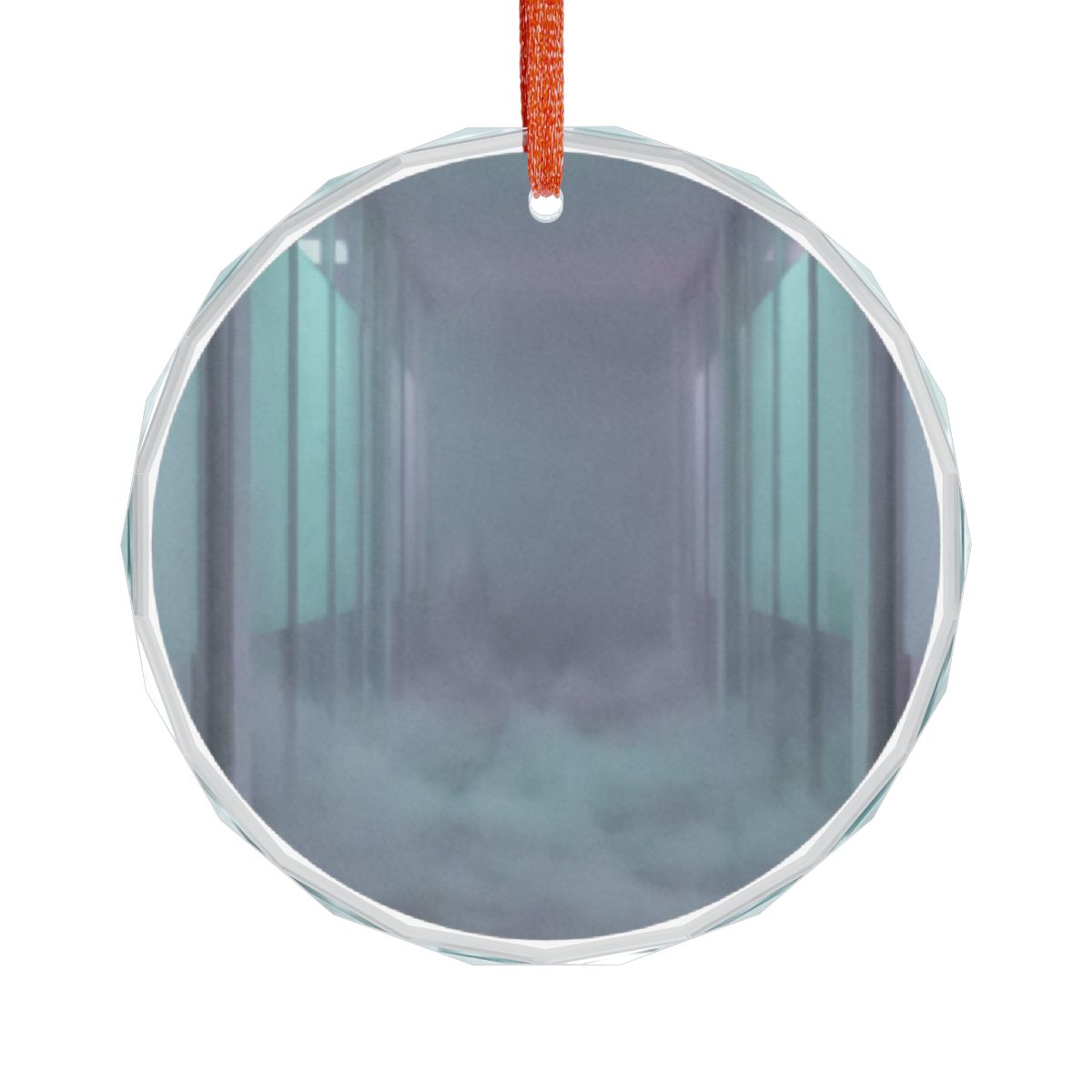 Crystal Glass Ornament - Liminal Corridor Fog Art Print |...
