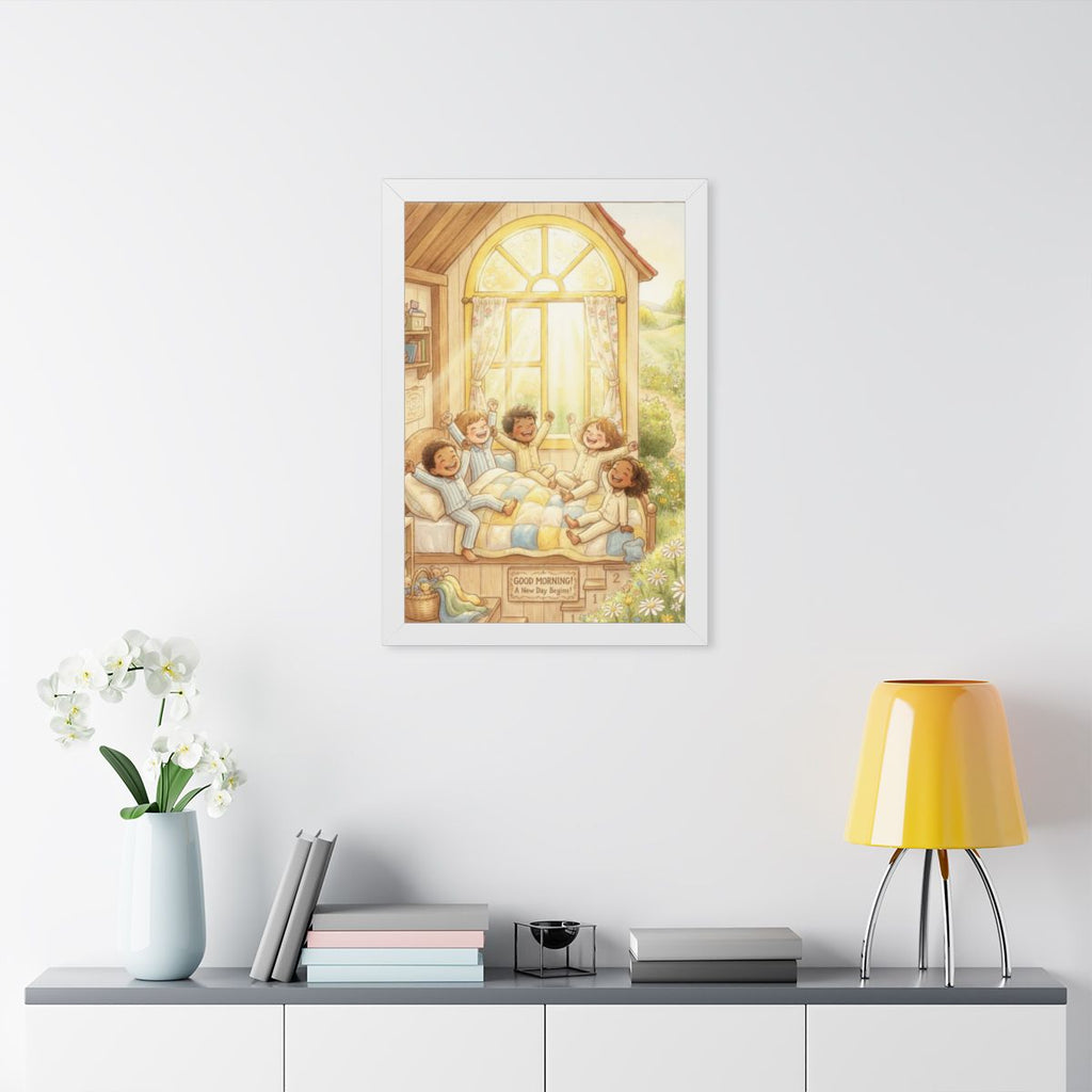 Framed Vertical Poster - Sunny Morning Loft — White (11×14...