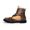 Botas de piel y pelo para hombre: león de la sabana