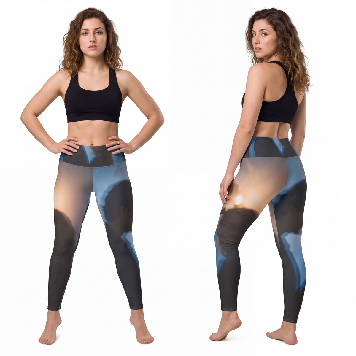 Women's Yoga Pants - Midnight Shadow - Aesthetic Activewear...