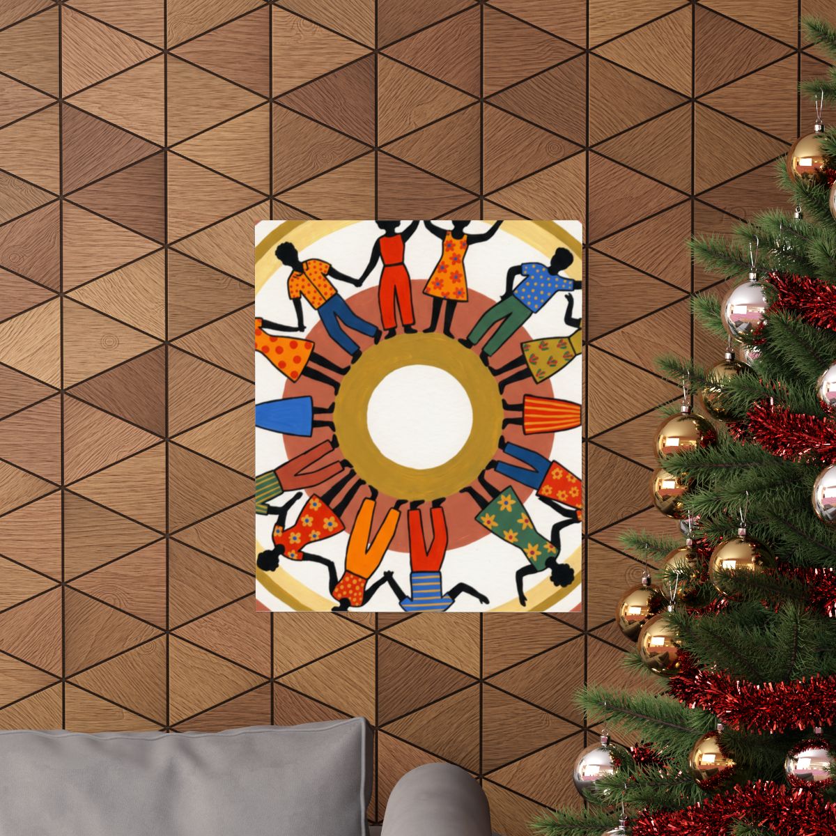 Matte Vertical Poster - Unity Mandala Folk Art (8×10 & 36×54)