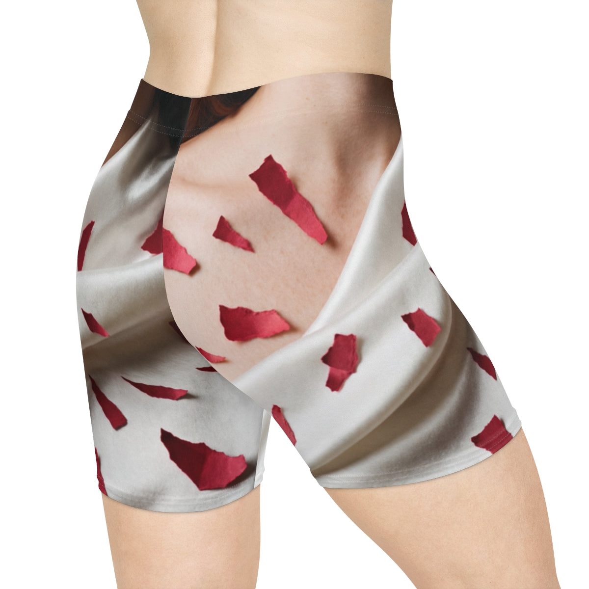 Women's Biker Shorts - Crimson Silk | Echovira Gallery