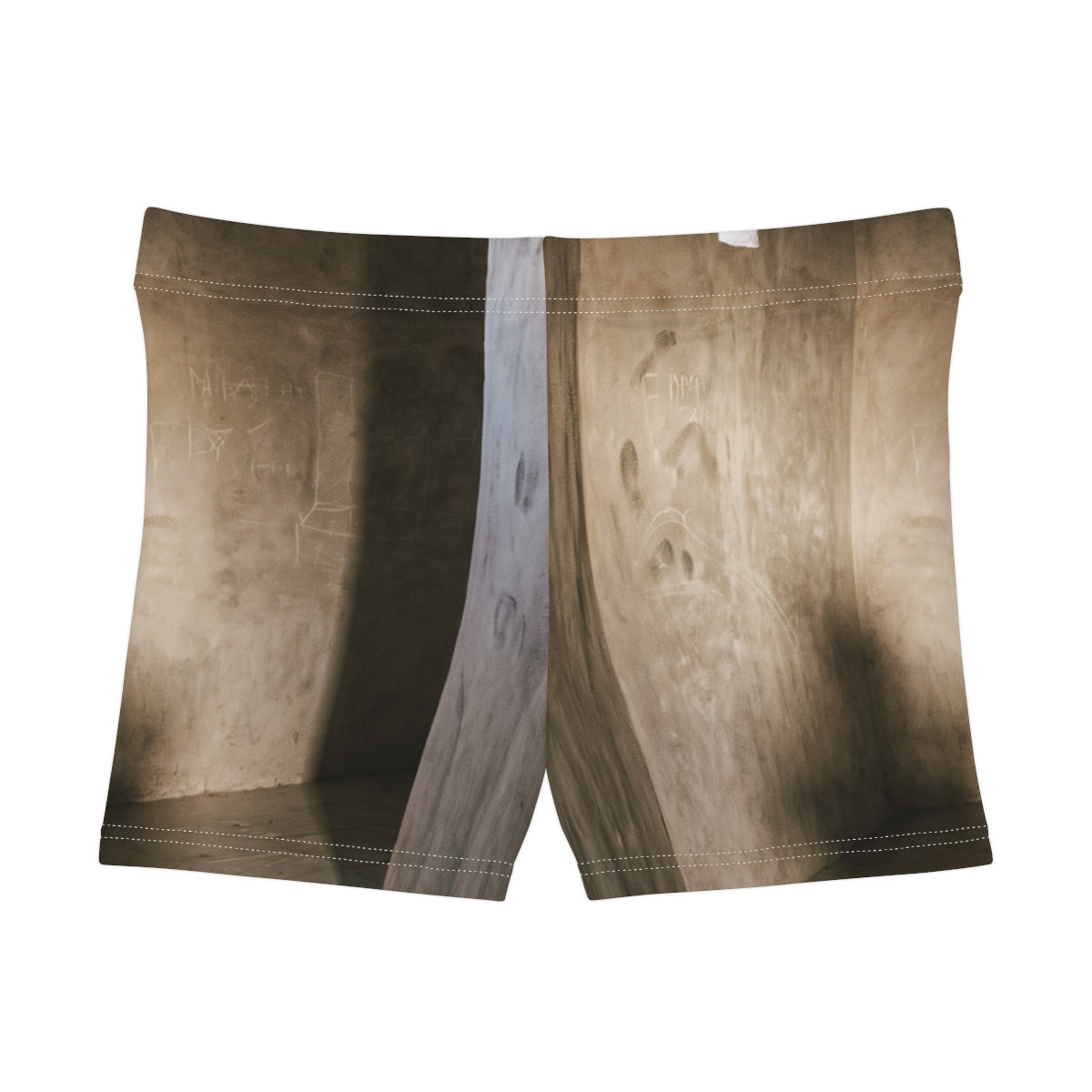 Women's Shorts - Shadows of the Citadel moody architectural...