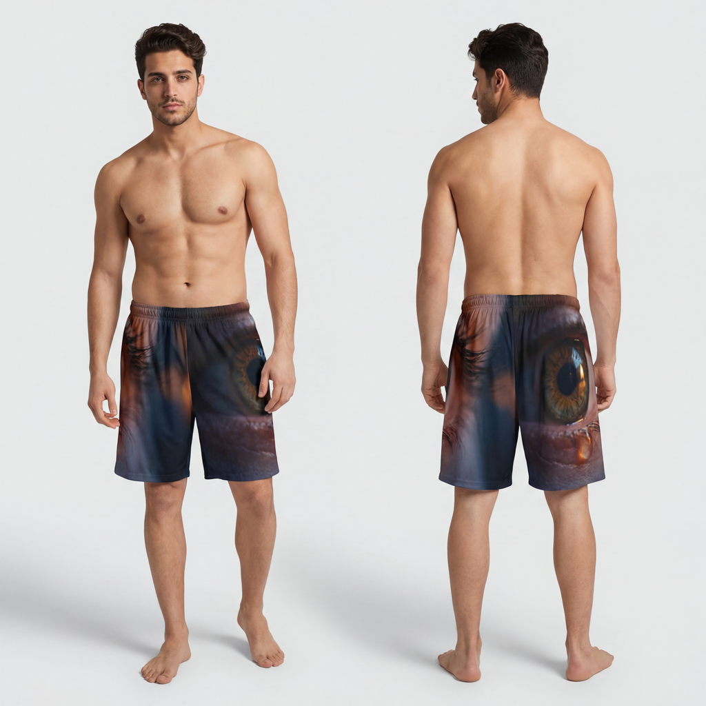 Men's Sports Shorts - Mystic Golden Gaze