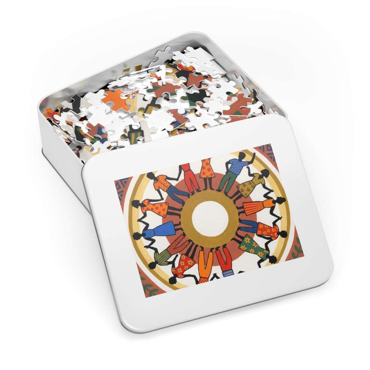 Jigsaw Puzzle with Tin - Unity Mandala Folk Art (30, 110......
