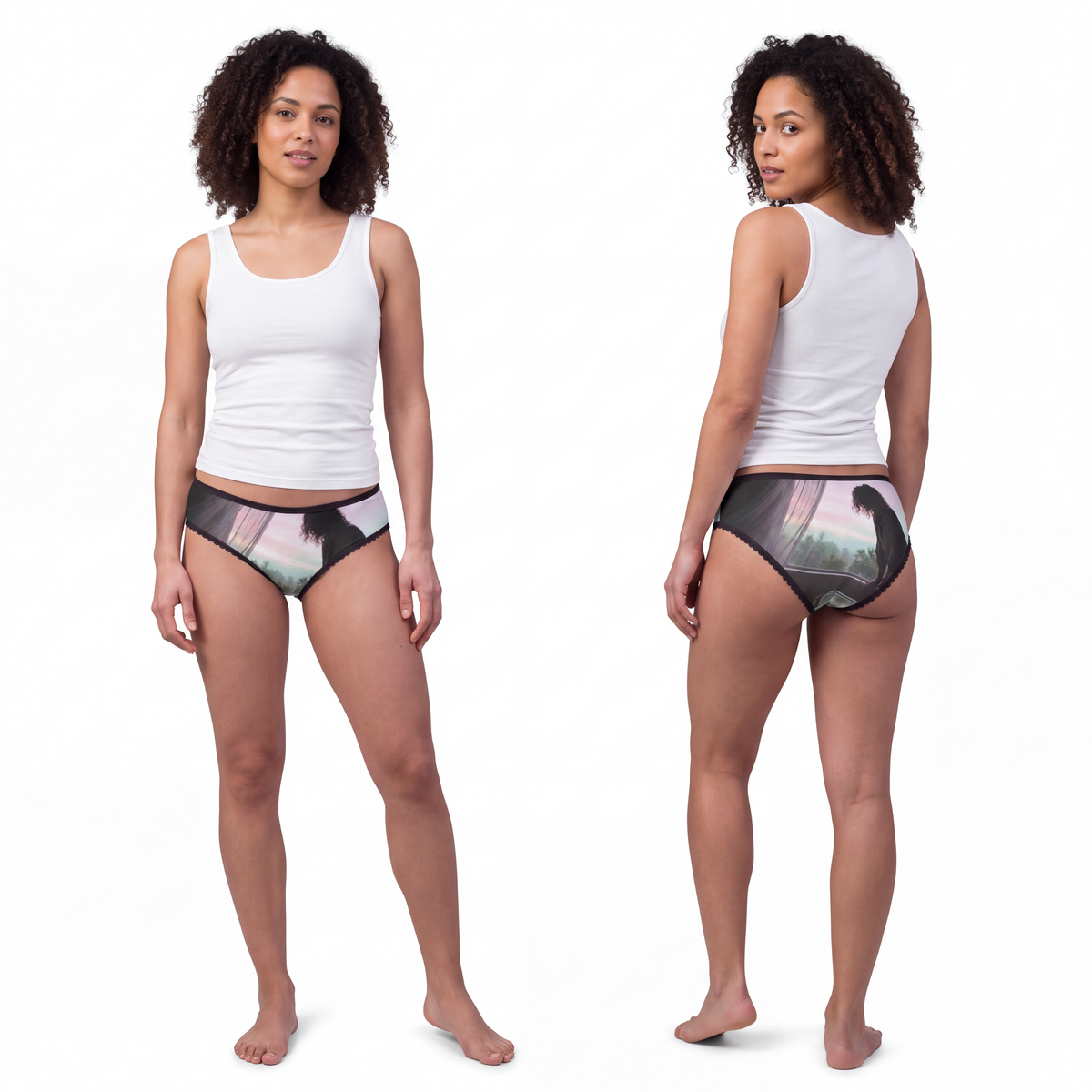 Women's Briefs - Twilight Window Reverie Silhouette Art |...
