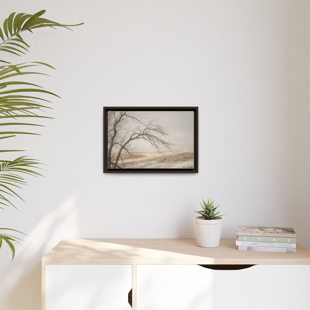 Matte Canvas, Framed - Winter Branch Solitude Landscape —......