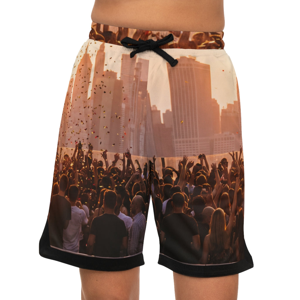 Men's Basketball Rib Shorts - City Lights | Echovira Gallery