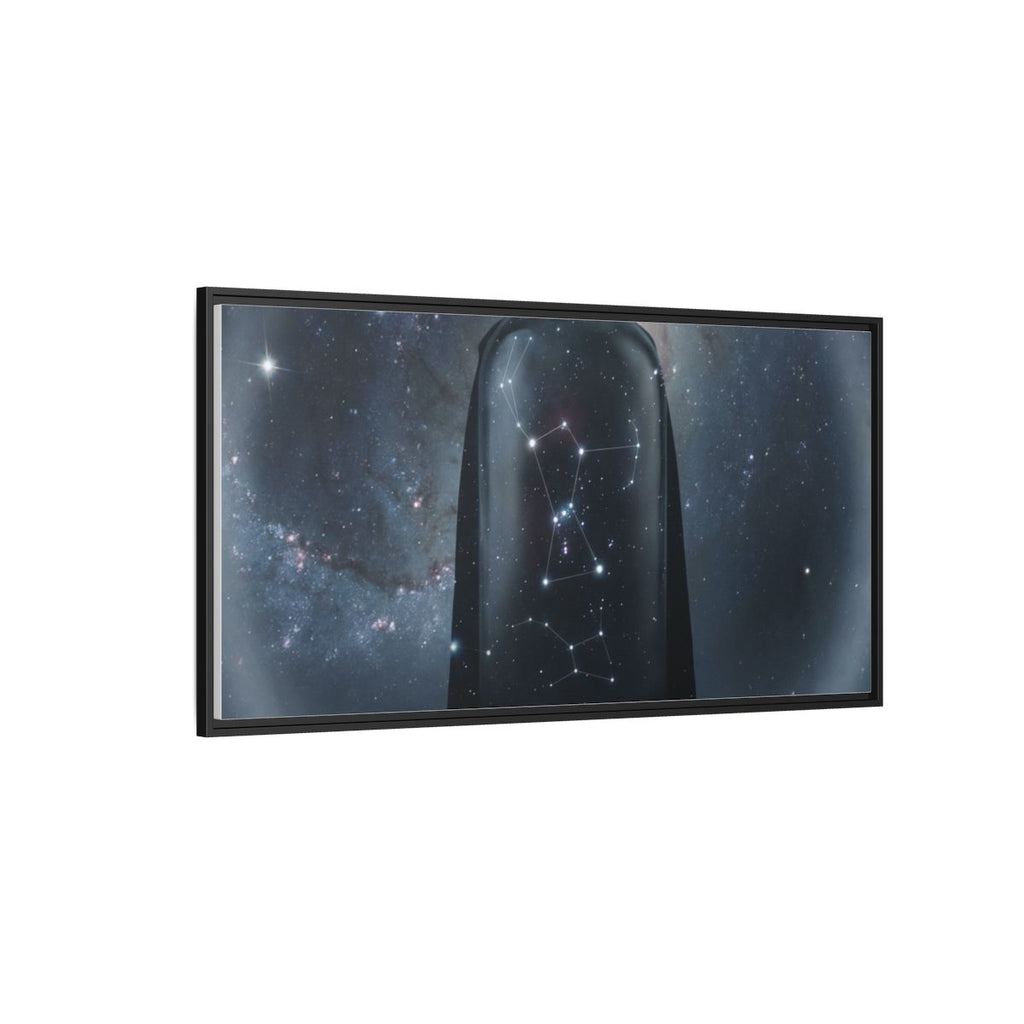 Framed Matte Canvas - Cosmic Sentinel — Black / 1.25" (10×8, 12×9, 14×11, 16×12, 20×10, 18×12, 20×16, 24×16, 24×18, 36×12, 24×20, 32×16, 30×20, 30×24, 32×24, 48×16, 36×24, 48×24, 40×30, 60×20, 48×32, 60×30 & 60×40)