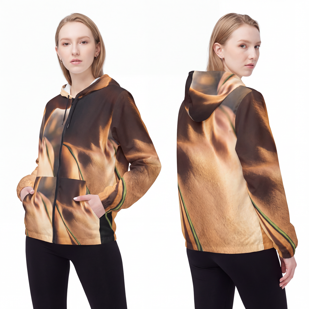 Golden Hour Windbreaker - Emerald Sunset Layer | Echovira...