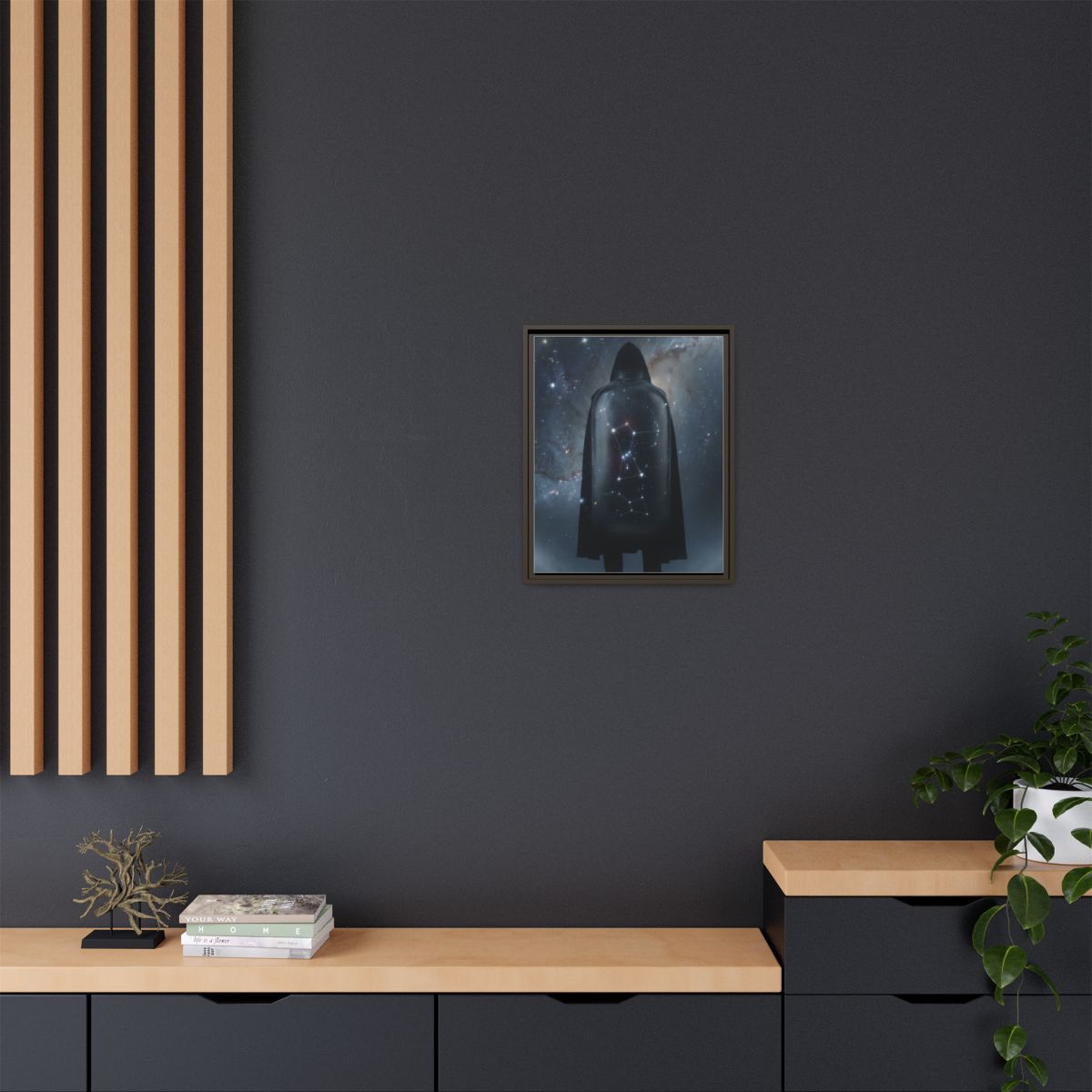 Framed Matte Canvas - Cosmic Sentinel — Espresso / 1.25"......