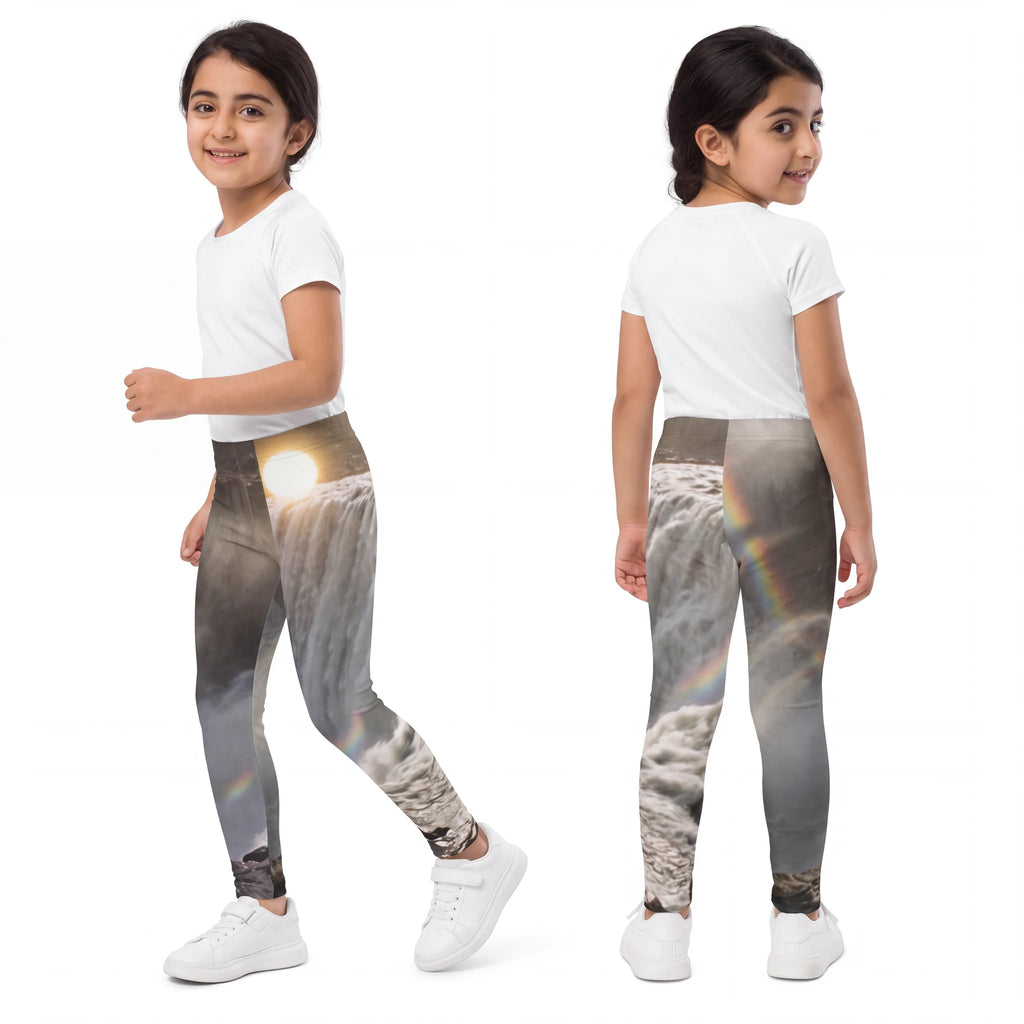 Kids Leggings with Nordic Golden Waterfall