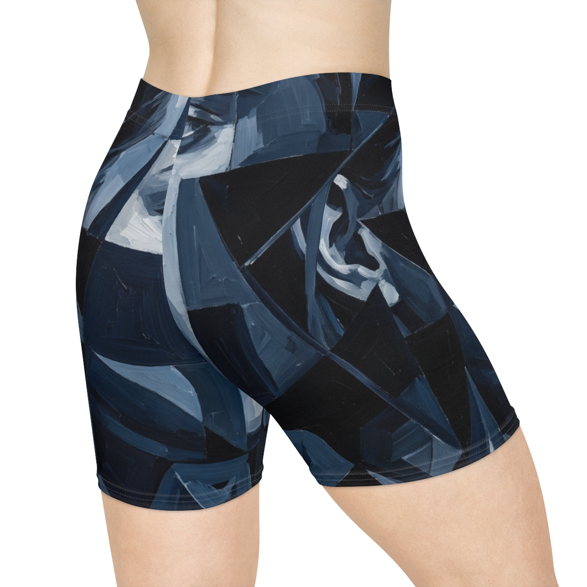 Women's Biker Shorts - Fractured Gazes Dark Academia Cubist...