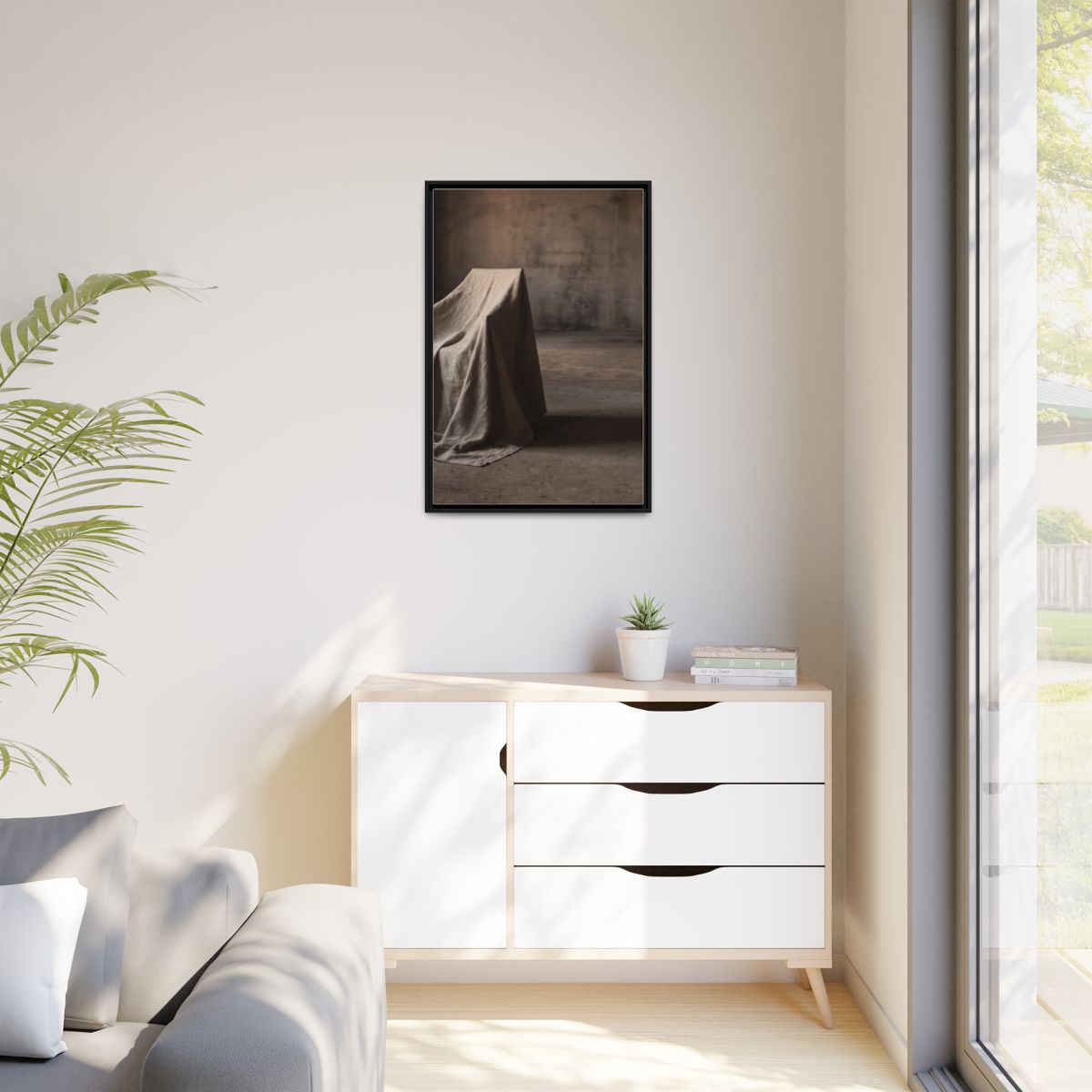 Matte Canvas, Framed - Draped Silence Still Life Art... |...
