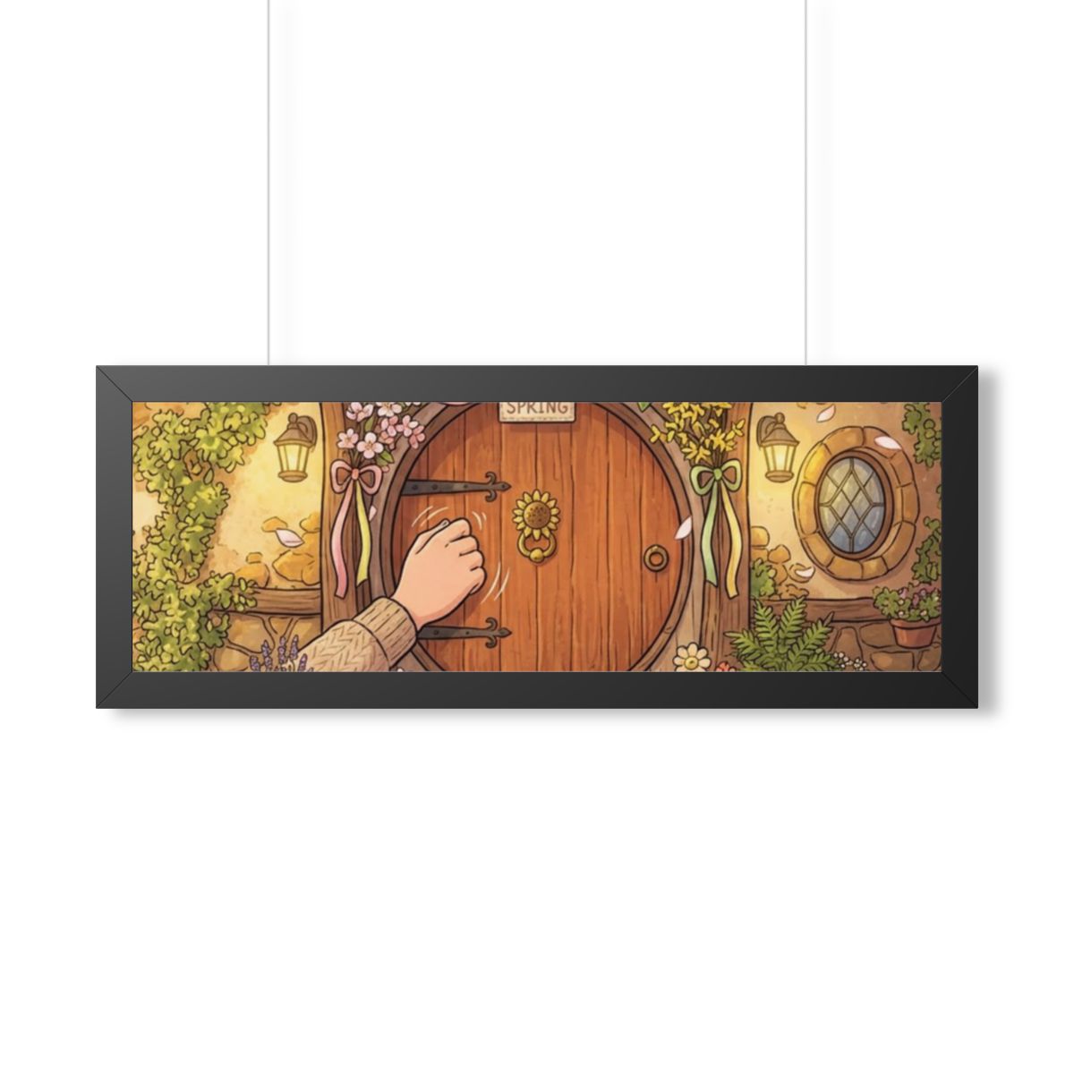 Framed Horizontal Poster - Spring Garden Entry — Black... |...
