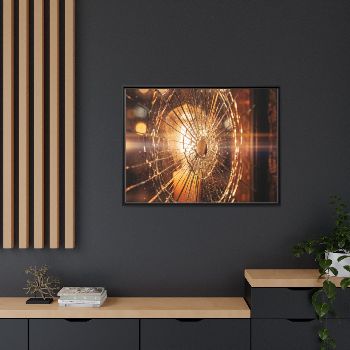 Framed Matte Canvas - Amber Glow — Black / 1.25"