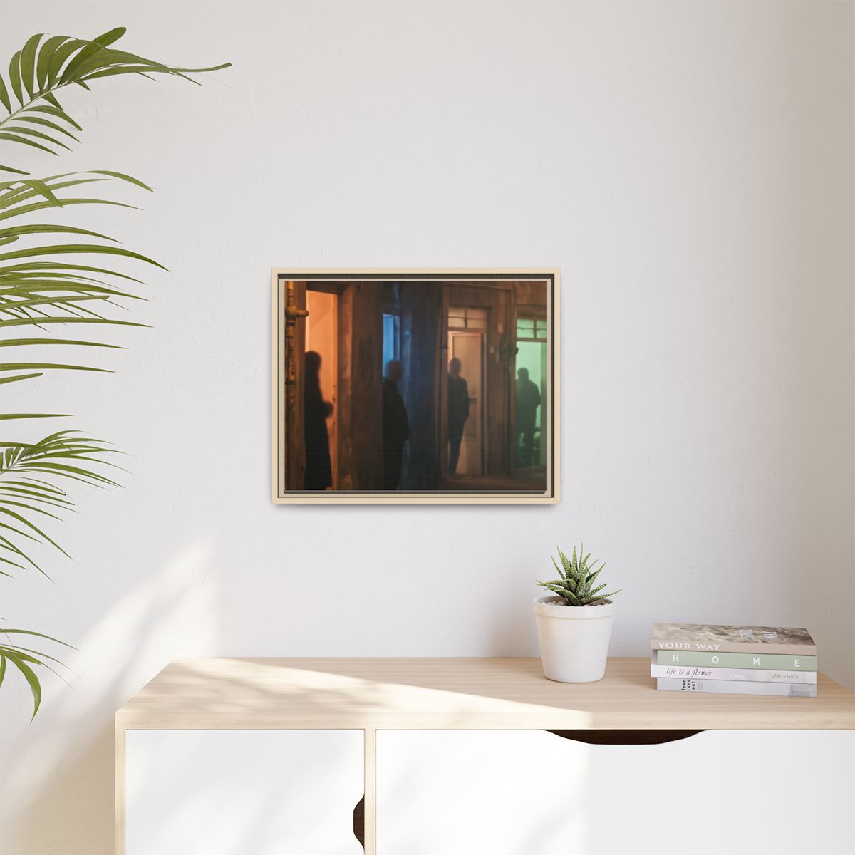 Matte Canvas, Framed - Shadowed Alleyway Mystery Art Print...