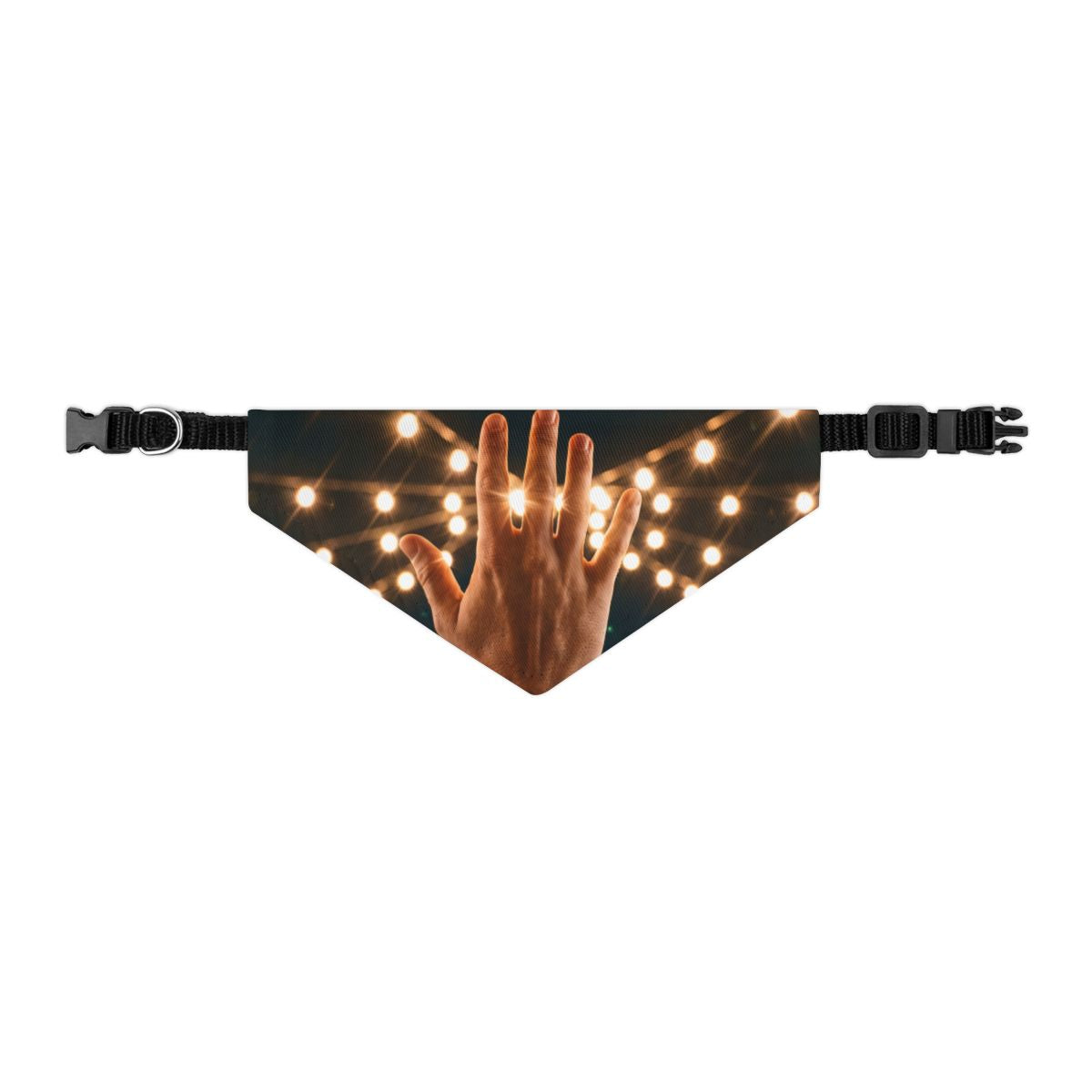 Pet Bandana Collar - Golden Festival Lights Hand Celebration...