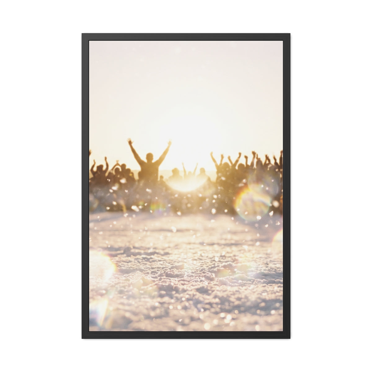 Framed Poster Portrait Golden Crowd Celebration