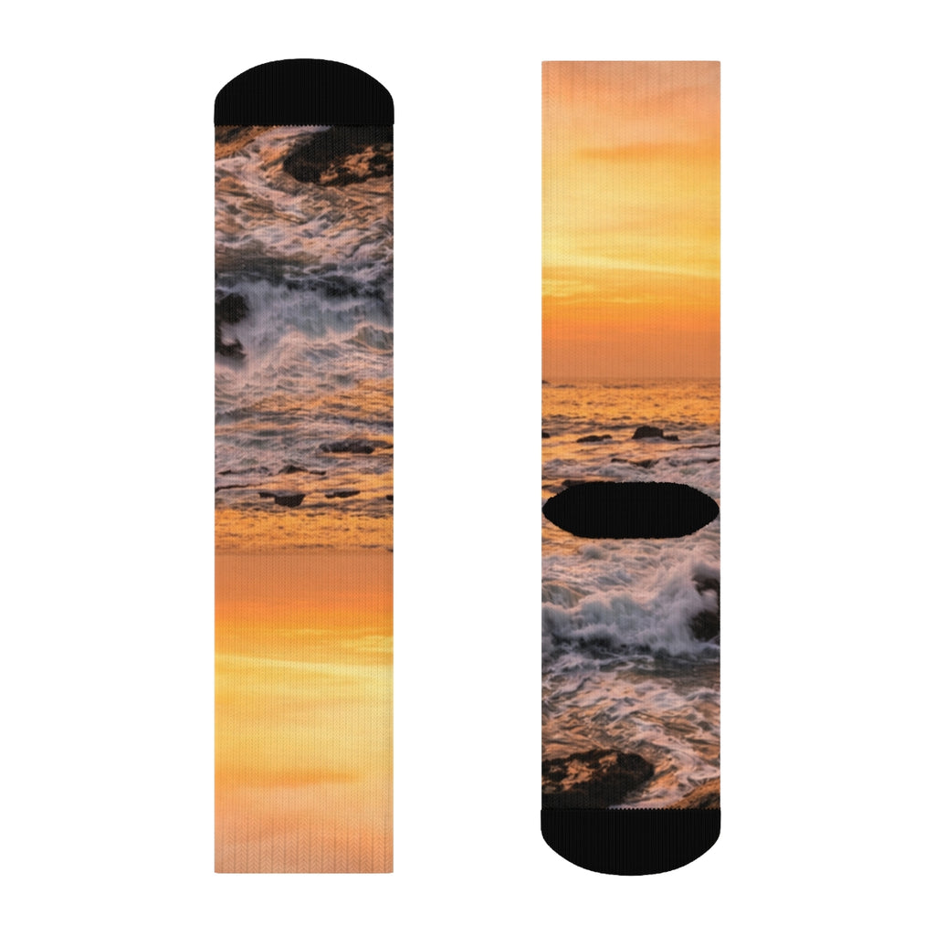 Crew Socks - Sunrise Wave Design