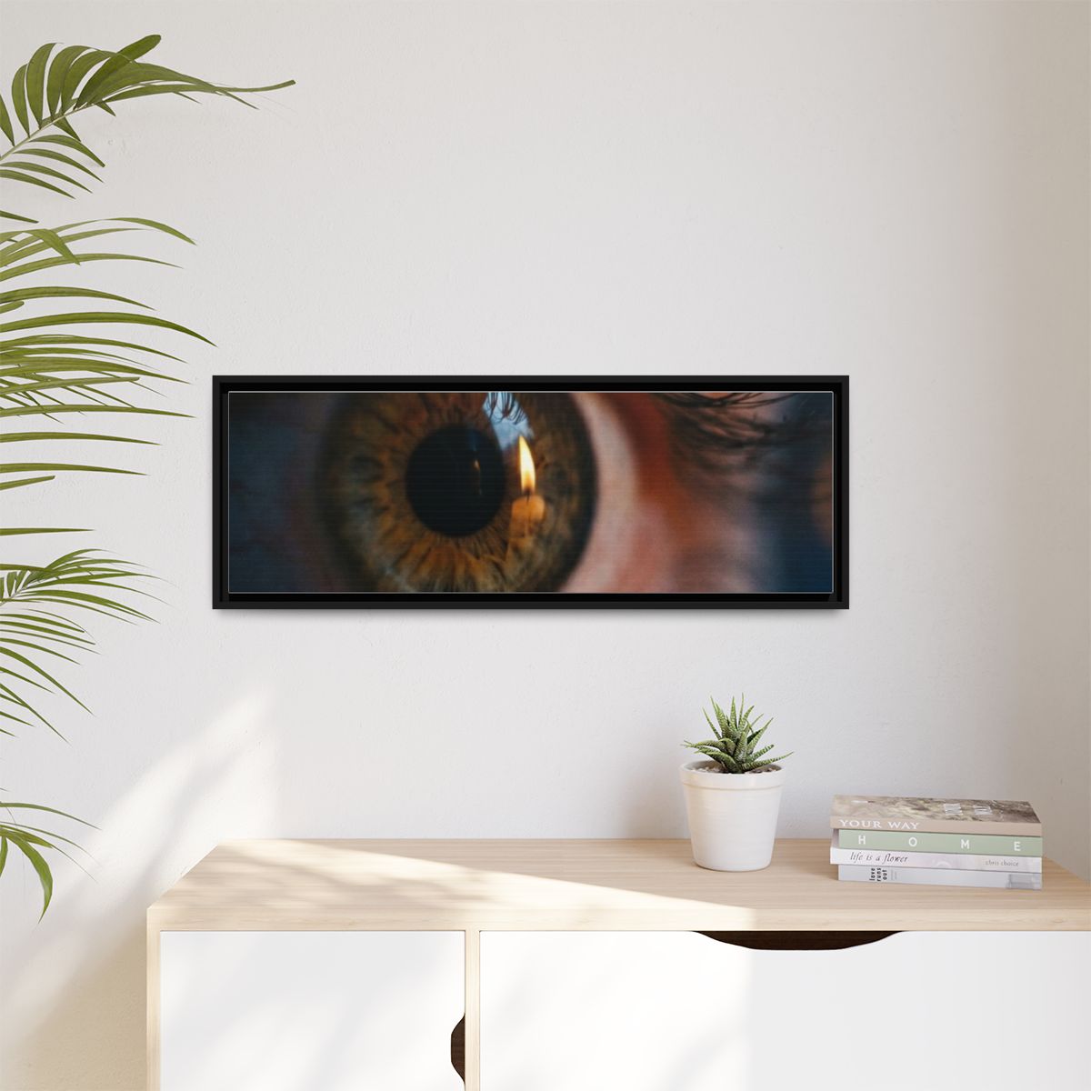 Matte Canvas, Framed - Amber Iris Reflection Fine Art Print...