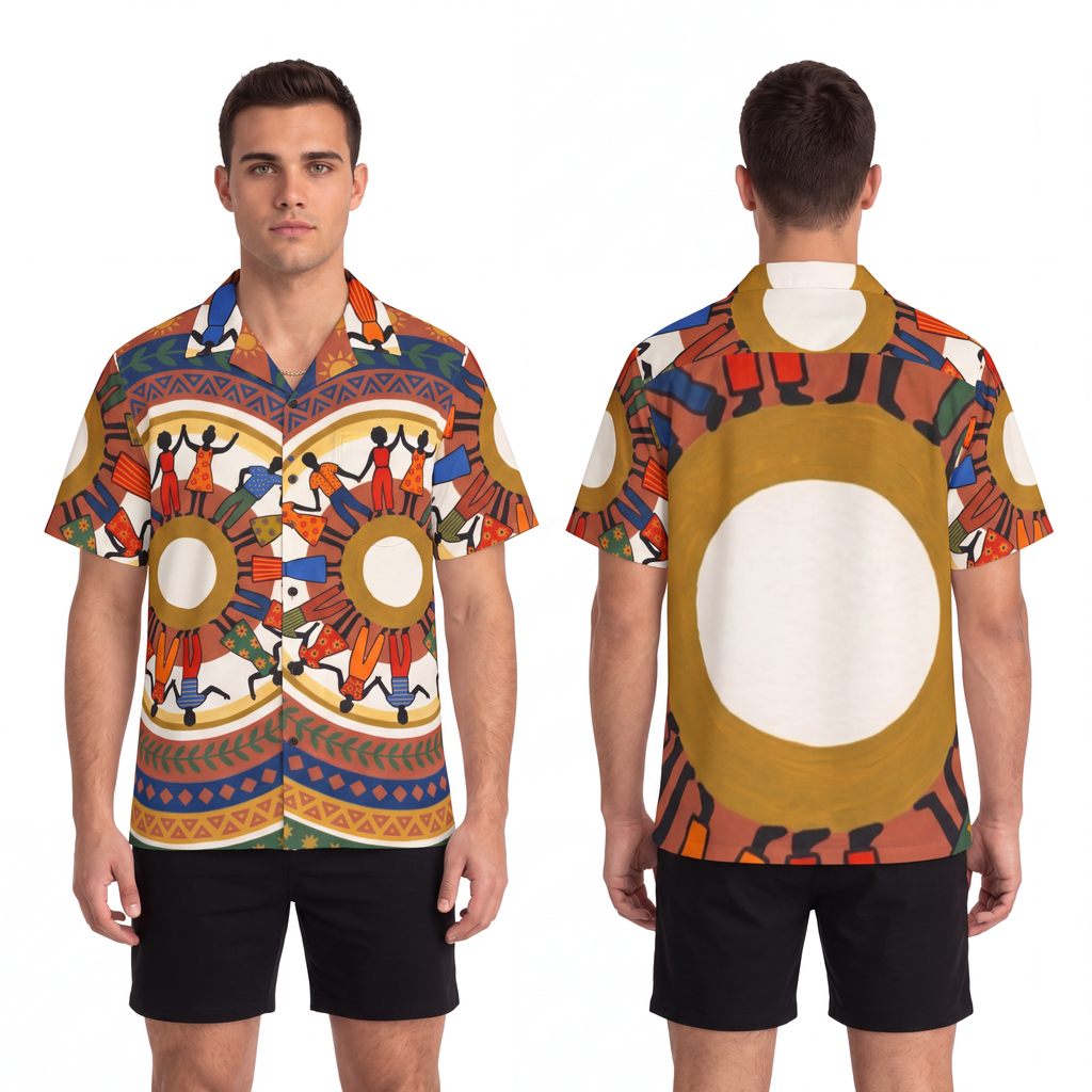 Men's Hawaiian Shirt - Unity Mandala Folk Art | Echovira...