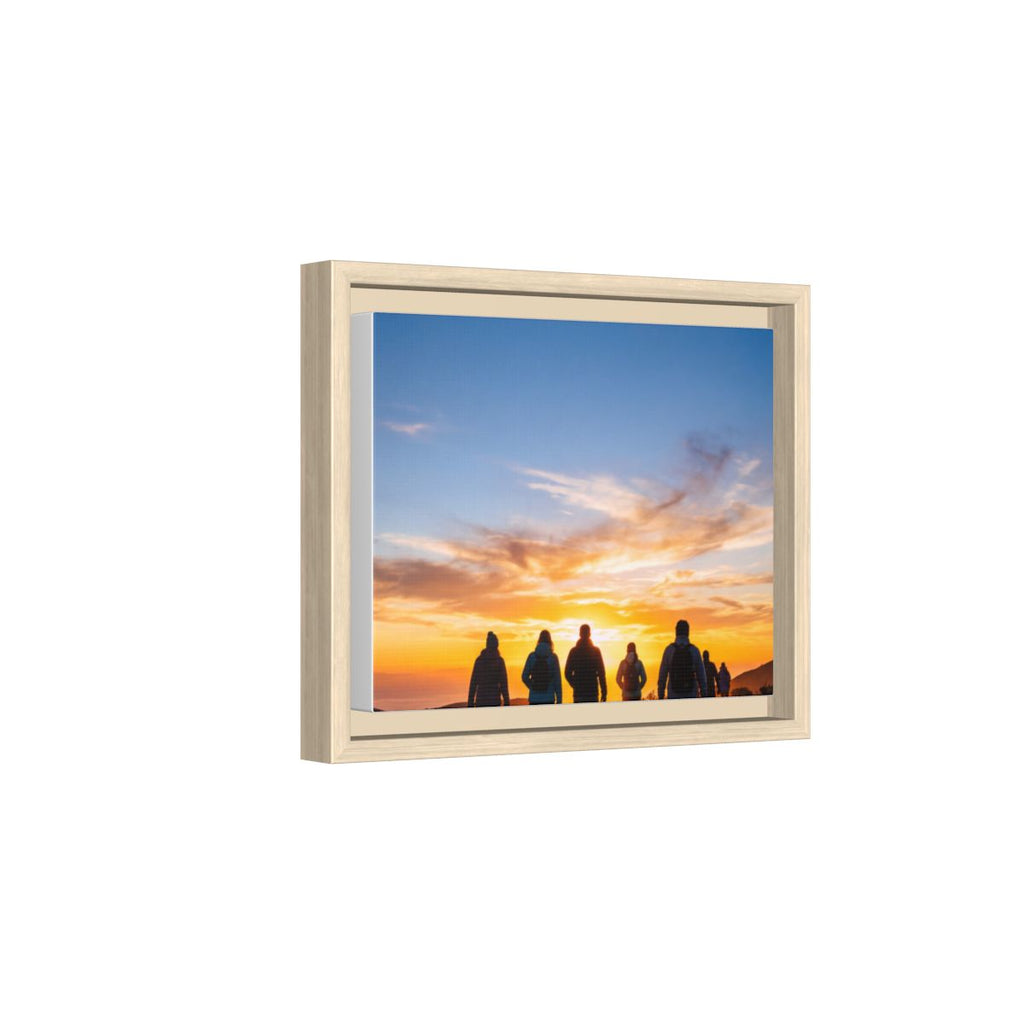 Framed Canvas - Sunset Silhouette — Natural / 1.25"