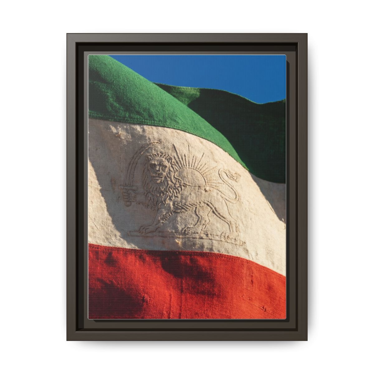 Framed Canvas Art - Distressed Flag — Espresso / 1.25"