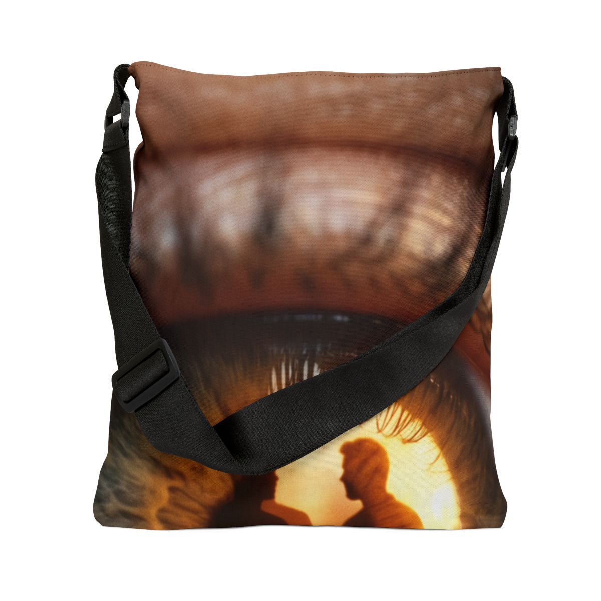 Adjustable Tote Bag - Golden Gaze Silhouette Fine Art Print...