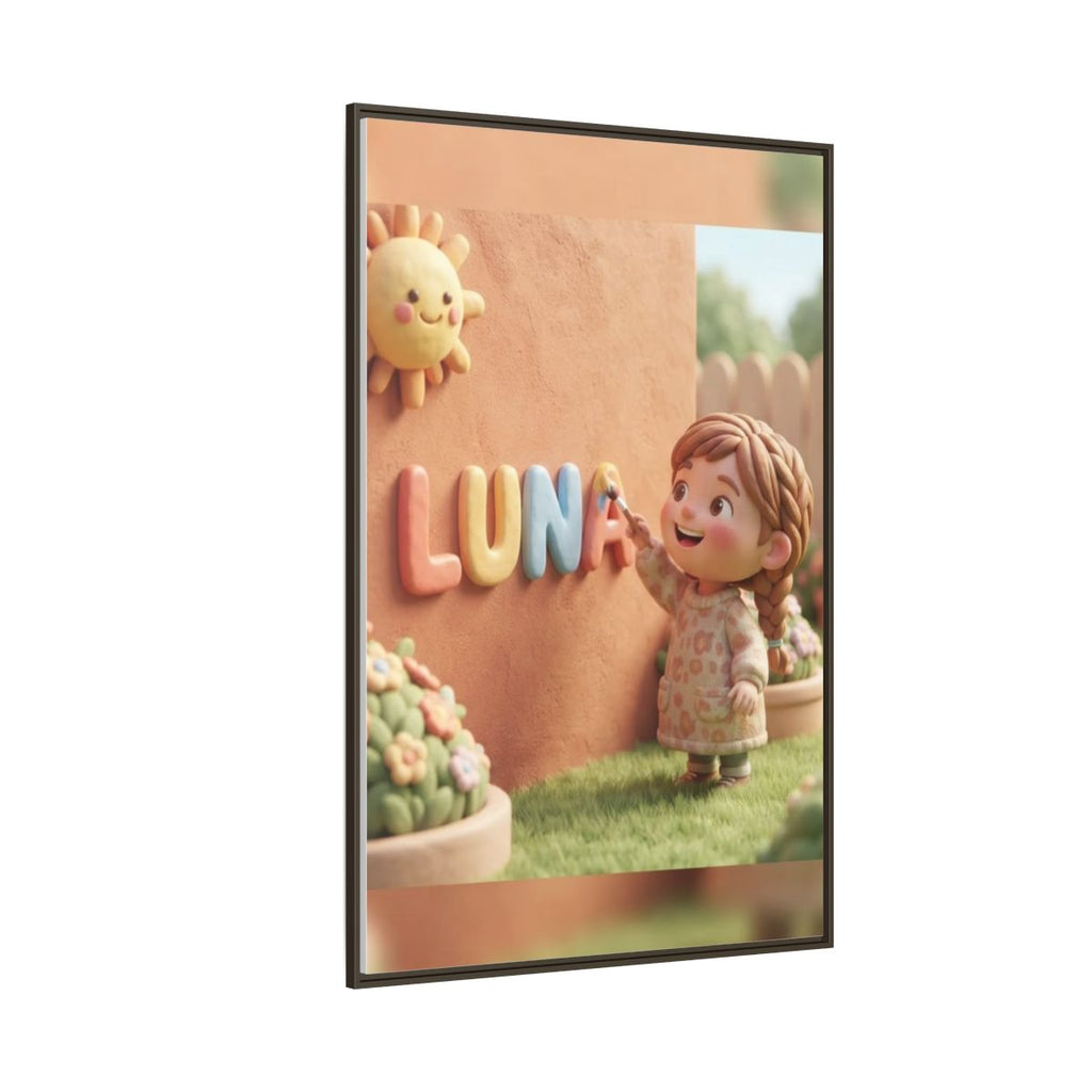 Matte Canvas Framed - Luna Sunshine Clay — Espresso / 1.25"...