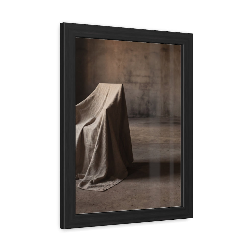 Framed Poster - Draped Minimalist Form — Portrait
