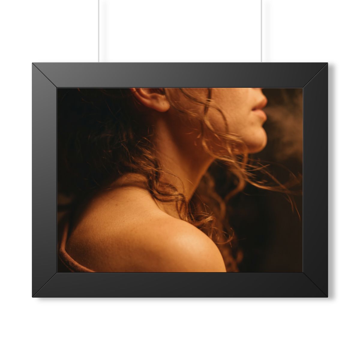 Framed Horizontal Poster - Golden Hour Silhouette Art —... |...