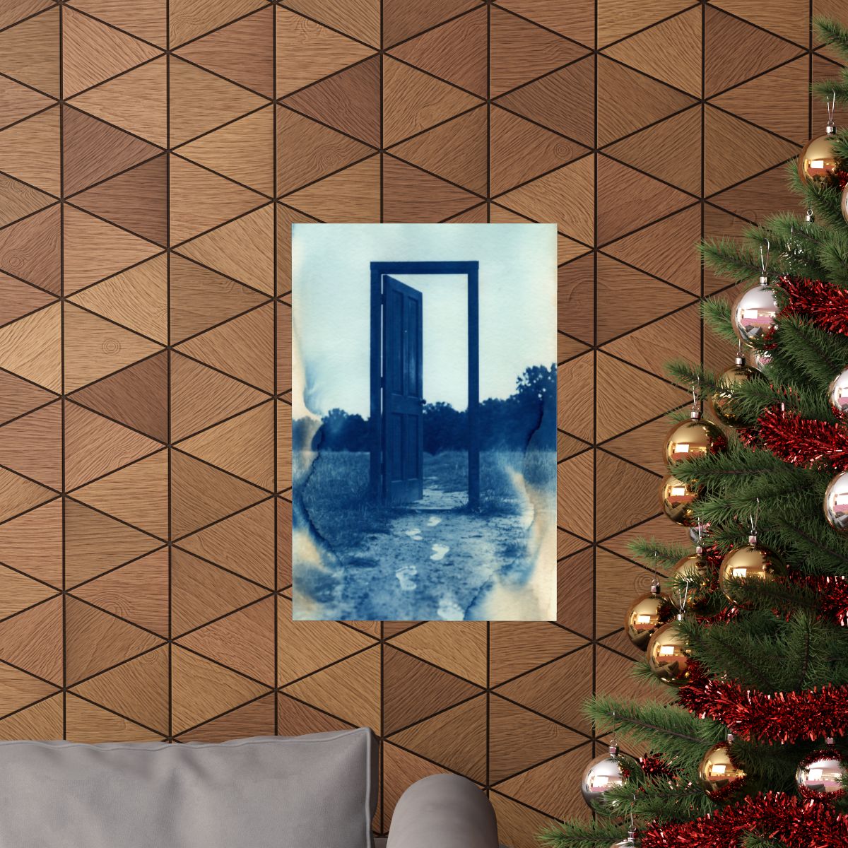 Matte Vertical Poster - Cyanotype Gate (8×10 & 36×54) |...