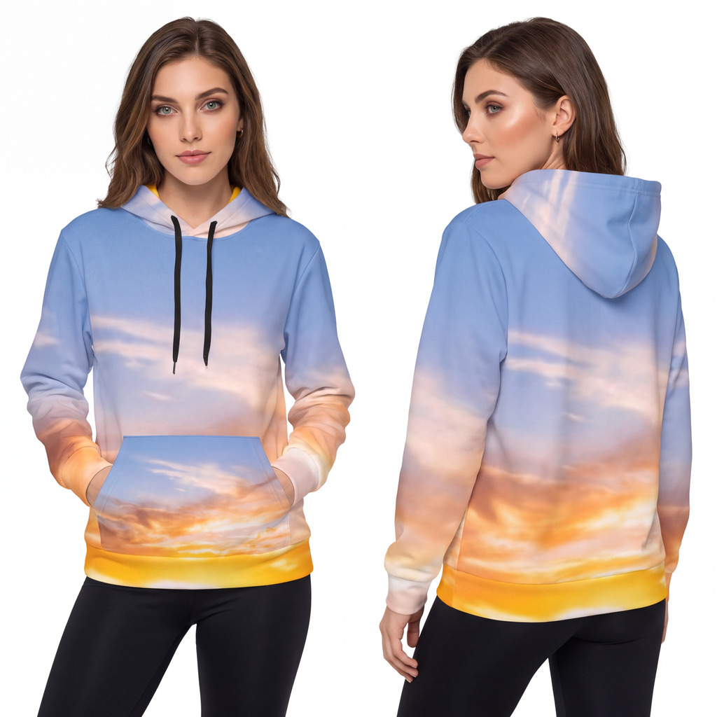 Athletic Hoodie - Sunset Mountain Trail | Echovira Gallery