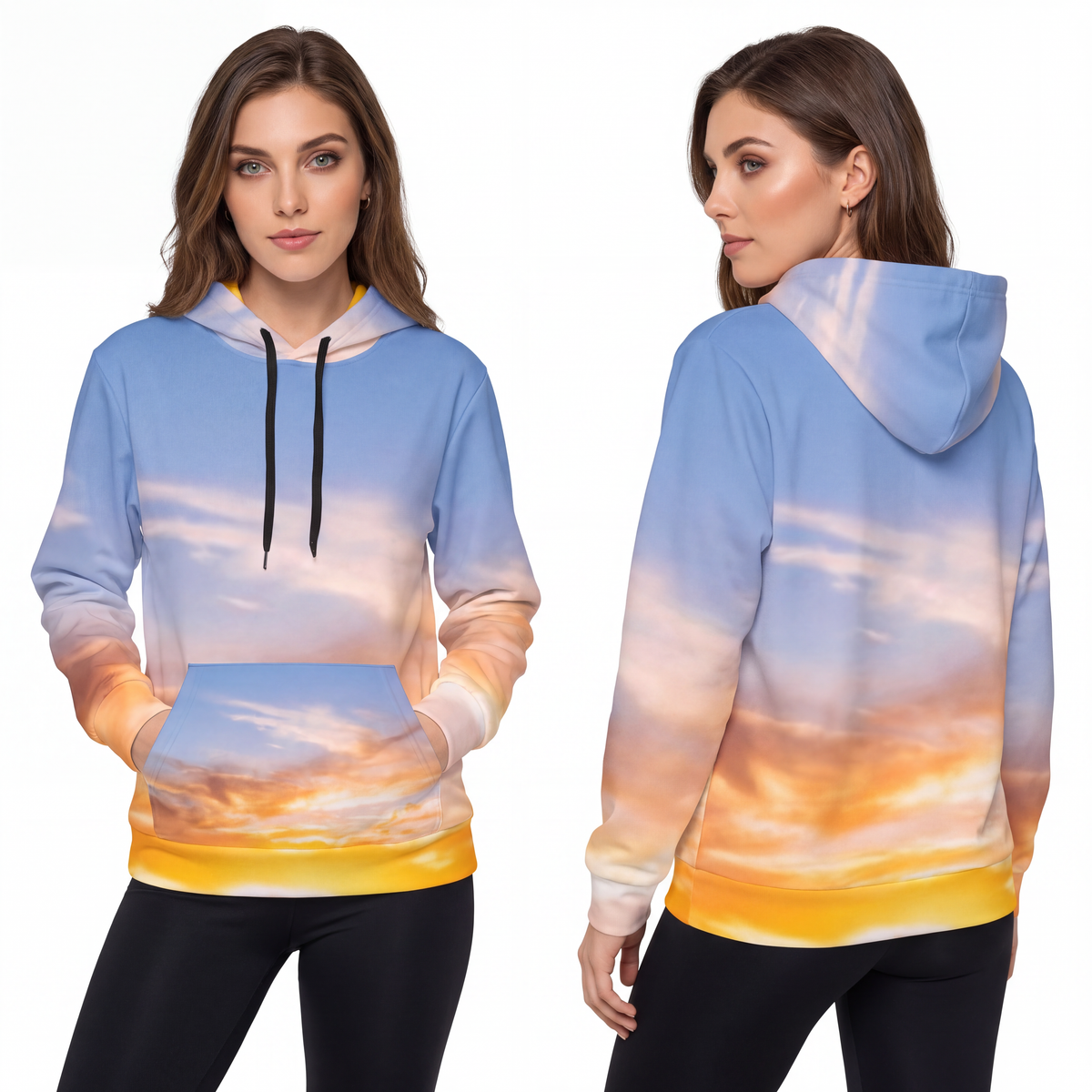 Athletic Hoodie - Sunset Mountain Trail | Echovira Gallery