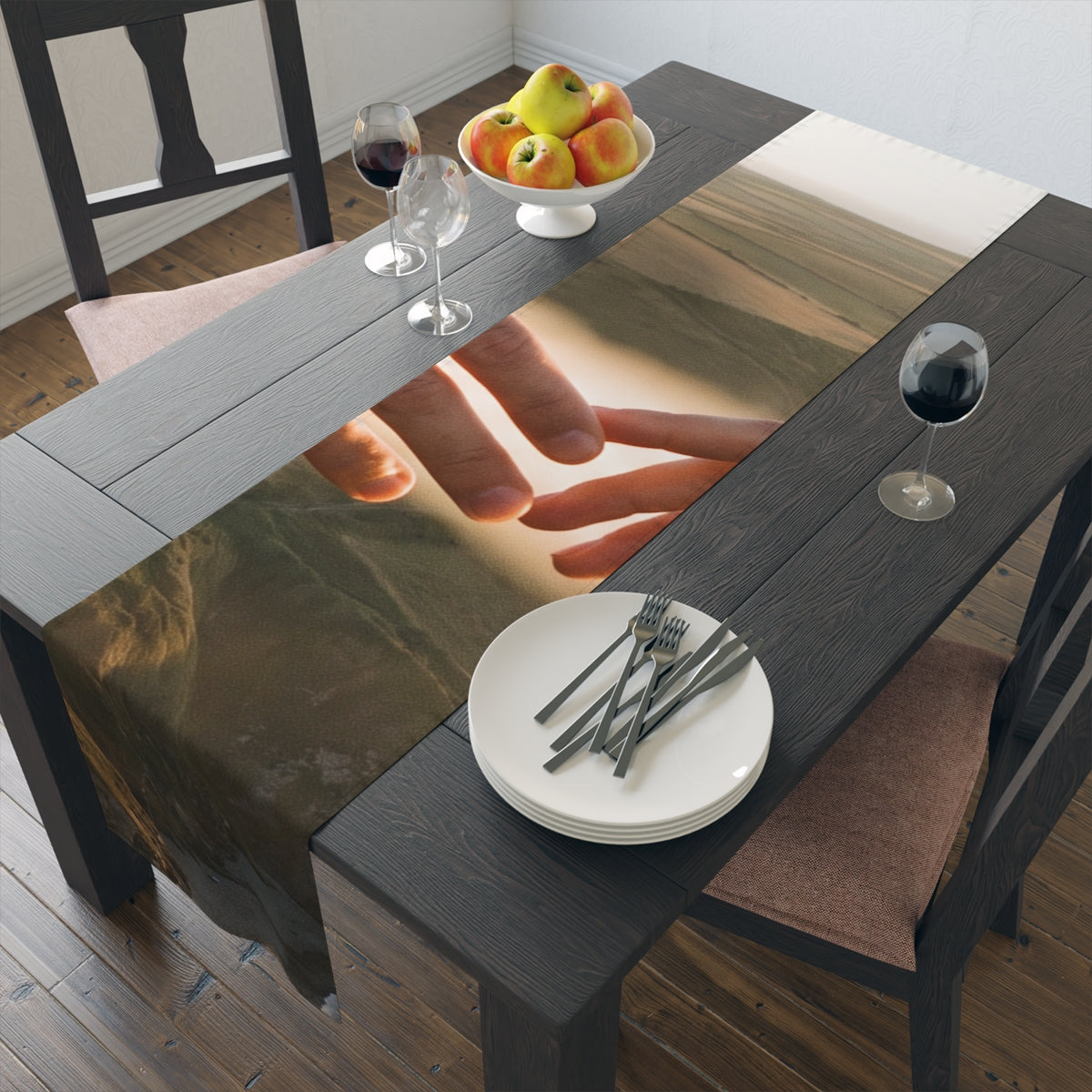 Table Runner - The Infinite Touch | Ethereal Coastal Art |...