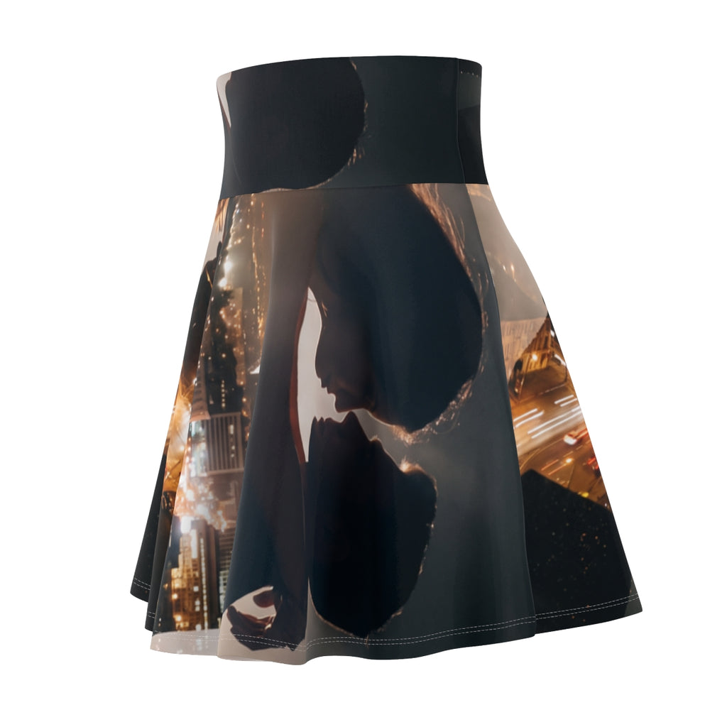 Women's Skater Skirt - Midnight City Silhouette | Echovira...