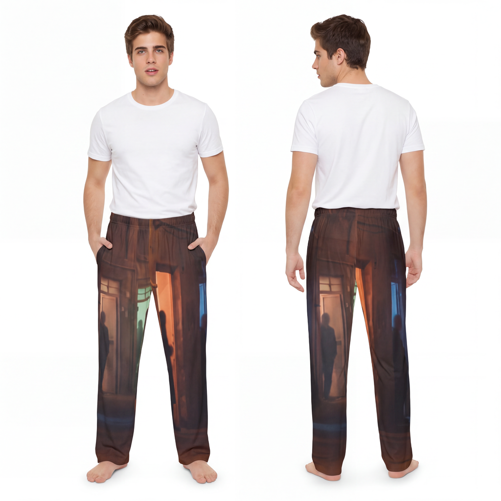 Men's Pajama Pants - Shadowed Alleyway Mystery Art Print |...