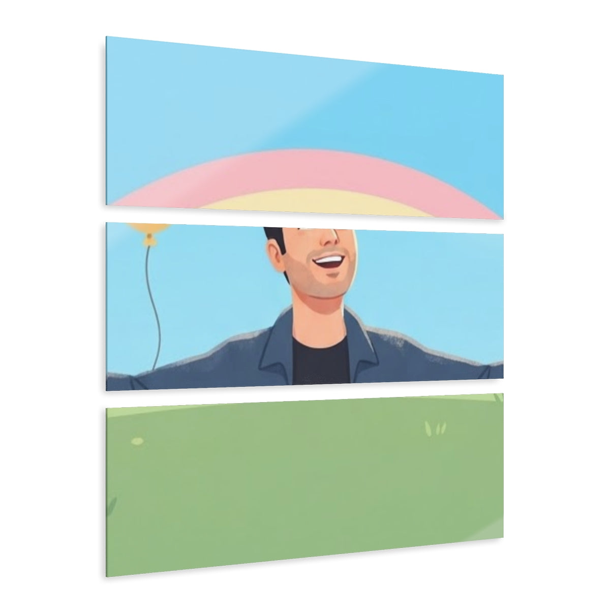 Acrylic Prints Triptych - Meadow Horizons — Landscape |...