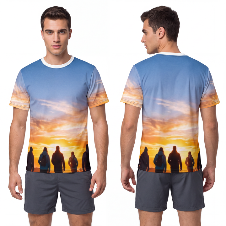 Men's Cut & Sew Tee - Sunset Mountain